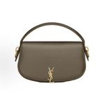 SAINT LAURENT YSL bronze metal hand-held crossbody single-shoulder bag for regular women in deep musk color